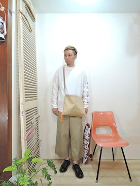 「MANEBU（マネブ）のアイテム（ブーツ）」を使った、ReTrickさん（メンズ・170cm）の秋コーディネート