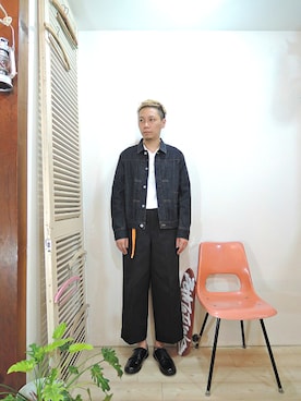 「MANEBU（マネブ）のアイテム（ブーツ）」を使った、ReTrickさん（メンズ・170cm）の秋コーディネート