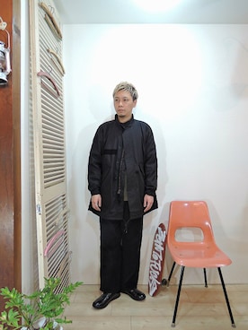 「MANEBU（マネブ）のアイテム（ブーツ）」を使った、ReTrickさん（メンズ・170cm）の冬コーディネート