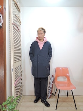 「MANEBU（マネブ）のアイテム（シューズ）」を使った、ReTrickさん（メンズ・170cm）の冬コーディネート