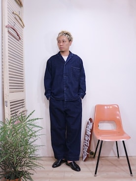 「melple（メイプル）のアイテム」を使った、ReTrickさん（メンズ・170cm）の春コーディネート