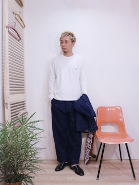 「melple（メイプル）のアイテム」を使った、ReTrickさん（メンズ・170cm）の春コーディネート