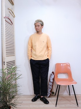 「MANEBU（マネブ）のアイテム（シューズ）」を使った、ReTrickさん（メンズ・170cm）の春コーディネート