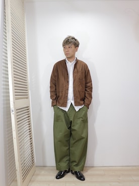 「MANUAL ALPHABET（マニュアル アルファベット）のアイテム（その他アウター）」を使った、ReTrickさん（メンズ・170cm）の春コーディネート
