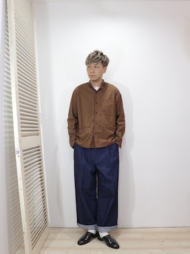 「MANUAL ALPHABET（マニュアル アルファベット）のアイテム（その他アウター）」を使った、ReTrickさん（メンズ・170cm）の春コーディネート