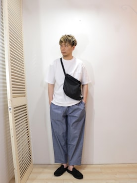 「MANEBU（マネブ）のアイテム（その他シューズ）」を使った、ReTrickさん（メンズ・170cm）の春コーディネート