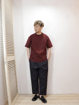 「MANEBU（マネブ）のアイテム（ブーツ）」を使った、ReTrickさん（メンズ・170cm）の春コーディネート