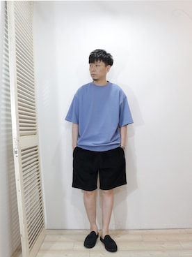 「MANEBU（マネブ）のアイテム（その他シューズ）」を使った、ReTrickさん（メンズ・170cm）の夏コーディネート