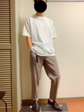 「Lui's（ルイス）のナローベルト（ベルト）」を使った、ゆー🐇さん（メンズ・168cm）の春コーディネート