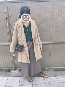 「新年一発目」｜「アイテム（トレンチコート）」を使った、maoさん（レディース・162cm）の冬コーディネート