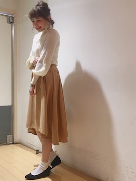 「ROPE' PICNIC（ロペピクニック）の【WEB限定35,36,39サイズ】ピッグスエードインヒールパンプス（パンプス）」を使った、majicoさん（レディース・160cm）の冬コーディネート