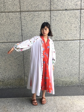 「Grimoire（グリモワール）のアイテム（ワンピース/ドレス）」を使った、みんさん（レディース・156cm）の夏コーディネート