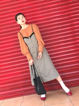 「SHEL’TTER（シェルター）のアイテム（ワンピース/ドレス）」を使った、みんさん（レディース・156cm）の春コーディネート