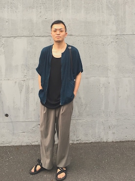「N.HOOLYWOOD（N.ハリウッド）のアイテム（その他アウター）」を使った、東こをいちさん（メンズ・170cm）の夏コーディネート