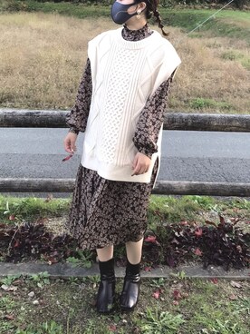 「LILY BROWN（リリーブラウン）のアイテム（アクセサリー）」を使った、Aさん（レディース・154cm）の秋コーディネート