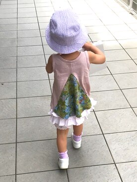 「MEIN HEIM（マイン　ハイム）のアイテム」を使った、mikiboさん（キッズ・80cm）の夏コーディネート