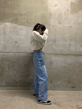 「TYPE BLUE（タイプブルー）のアイテム（パンツ）」を使った、Mizukiさん（レディース・171cm）の冬コーディネート
