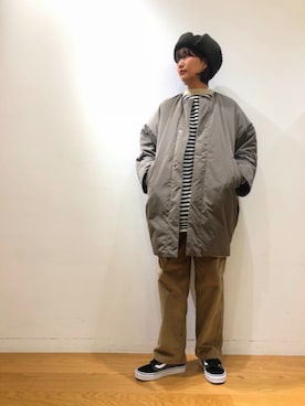 「orslow」｜「アイテム（ダウンジャケット/コート）」を使った、ニシダさん（レディース・164cm）の冬コーディネート
