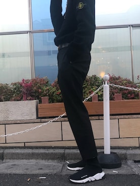 「原宿」｜「アイテム（スラックス）」を使った、yuさん（メンズ・174cm）の秋コーディネート