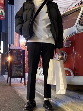 「韓国好きな人と繋がりたい」｜「アイテム（その他シューズ）」を使った、yuさん（メンズ・174cm）の冬コーディネート