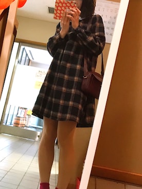 「PAGEBOY（ページボーイ）のアイテム（ワンピース、ブラウン系）」を使った、うなさん（レディース・162cm）の冬コーディネート