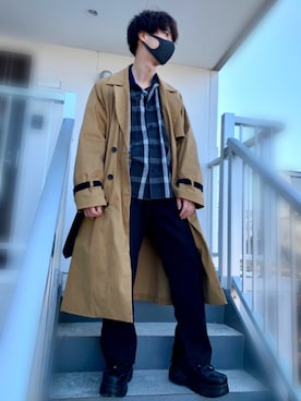 「THEE（シー）のアイテム（パンツ）」を使った、たくみさん（メンズ・168cm）の冬コーディネート