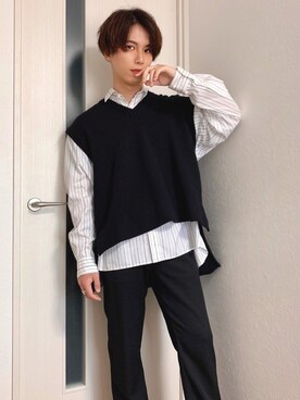 「RYO TAKASHIMA（リョウタカシマ）のアイテム（スラックス）」を使った、たくみさん（メンズ・168cm）の春コーディネート