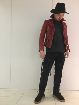 「REPRESENT（リプレゼント）のアイテム（シューズ）」を使った、Koutaro Makitaさん（メンズ・170cm）の冬コーディネート