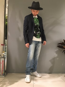 「PHILIPP PLEIN（フィリッププレイン）のアイテム」を使った、Koutaro Makitaさん（メンズ・170cm）の春コーディネート