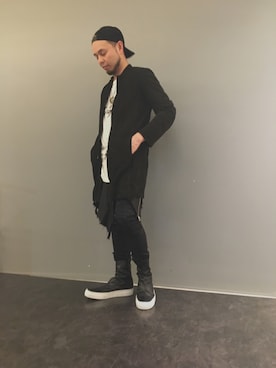 「KMRii（ケムリ）のアイテム（スカート）」を使った、Koutaro Makitaさん（メンズ・170cm）の春コーディネート