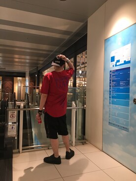 「AKM（エイケイエム）のアイテム（帽子）」を使った、Koutaro Makitaさん（メンズ・170cm）の春コーディネート