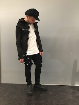 「ISAMU KATAYAMA BACKLASH（イサムカタヤマバックラッシュ）のアイテム（キャスケット）」を使った、Koutaro Makitaさん（メンズ・170cm）の秋コーディネート