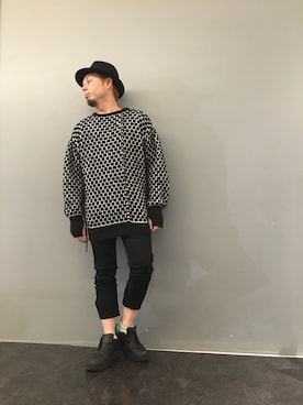 「KMRii（ケムリ）のアイテム（ニット/セーター）」を使った、Koutaro Makitaさん（メンズ・170cm）の秋コーディネート