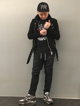 「roar（ロアー）のアイテム（帽子）」を使った、Koutaro Makitaさん（メンズ・170cm）の秋コーディネート