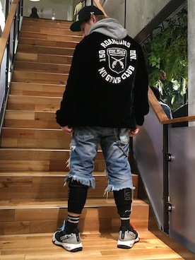 「Yohji Yamamoto（ヨウジヤマモト）のアイテム（帽子）」を使った、Koutaro Makitaさん（メンズ・170cm）の冬コーディネート