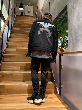 「Yohji Yamamoto（ヨウジヤマモト）のアイテム（帽子）」を使った、Koutaro Makitaさん（メンズ・170cm）の春コーディネート
