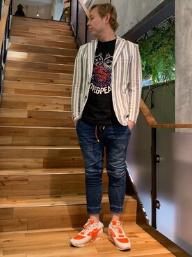 「AKM（エイケイエム）のアイテム（ジャケット/アウター）」を使った、Koutaro Makitaさん（メンズ・170cm）の春コーディネート