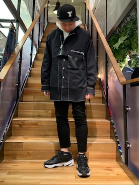 「Yohji Yamamoto（ヨウジヤマモト）のアイテム（帽子）」を使った、Koutaro Makitaさん（メンズ・170cm）の春コーディネート