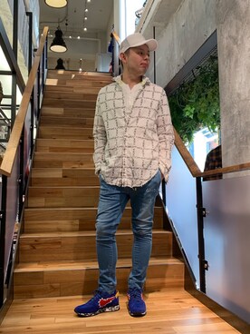 「ROYAL FLASH（ロイヤルフラッシュ）のアイテム（キャップ）」を使った、Koutaro Makitaさん（メンズ・170cm）の春コーディネート