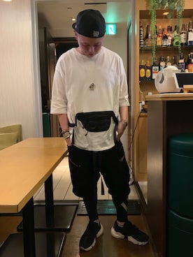 「Yohji Yamamoto（ヨウジヤマモト）のアイテム（帽子）」を使った、Koutaro Makitaさん（メンズ・170cm）の春コーディネート