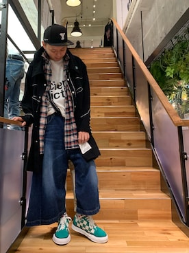 「Yohji Yamamoto（ヨウジヤマモト）のアイテム（帽子）」を使った、Koutaro Makitaさん（メンズ・170cm）の夏コーディネート
