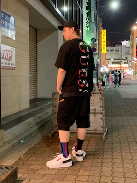 「KMRii（ケムリ）のアイテム（パンツ）」を使った、Koutaro Makitaさん（メンズ・170cm）の夏コーディネート