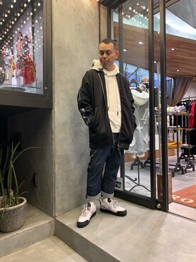 「KMRii（ケムリ）のアイテム（ジャケット/アウター）」を使った、Koutaro Makitaさん（メンズ・168cm）の冬コーディネート