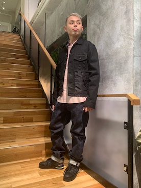 「HBNS（ハバノス）のアイテム（パンツ）」を使った、Koutaro Makitaさん（メンズ・168cm）の春コーディネート