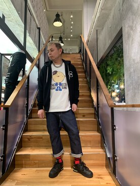 「ROYAL FLASH（ロイヤルフラッシュ）のアイテム（財布/小物）」を使った、Koutaro Makitaさん（メンズ・168cm）の春コーディネート