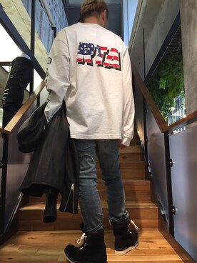 「RtA（アールティーエー）のアイテム」を使った、Koutaro Makitaさん（メンズ・168cm）の春コーディネート