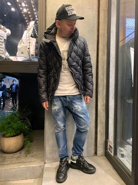 「DSQUARED2（ディースクエアード）のアイテム（帽子）」を使った、Koutaro Makitaさん（メンズ・168cm）の秋コーディネート