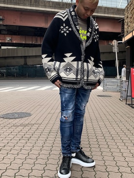 「Maison Kitsune（メゾンキツネ）のアイテム」を使った、Koutaro Makitaさん（メンズ・168cm）の秋コーディネート
