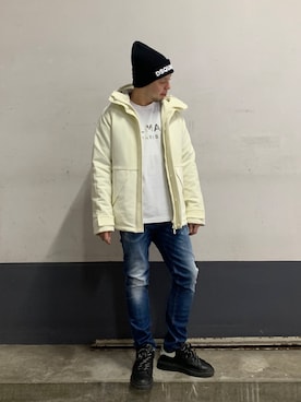 「DSQUARED2（ディースクエアード）のアイテム（帽子）」を使った、Koutaro Makitaさん（メンズ・168cm）の秋コーディネート
