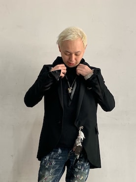 「ISAMU KATAYAMA BACKLASH（イサムカタヤマバックラッシュ）のアイテム（パーカー）」を使った、Koutaro Makitaさん（メンズ・168cm）の冬コーディネート